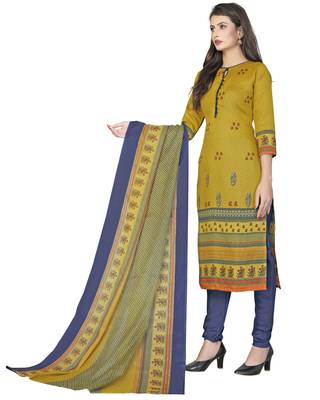Mustard printed cotton salwar 4