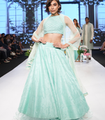 Neo Mint Neo- mint Kardana and Resham Raw silk readymade Lehenga-choli-dupatta