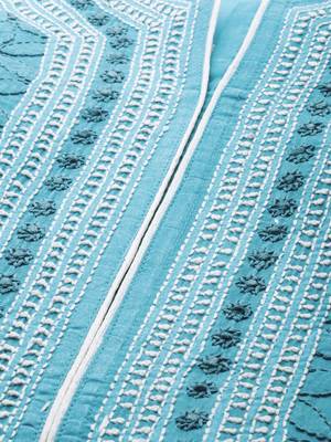 Ada Blue Hand Embroidered Cotton Lucknowi Chikankari Women Kurti - A230766 4