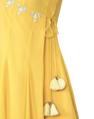 Turmeric Yellow Resham and Kasab Georgette readymade Tunic set 4