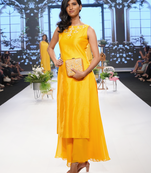 Saffron Resham and Kasab Chanderi readymade kurta set