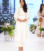 Cream Gold Kasab and Kardana Chanderi and Jacquard Chanderi readymade Suit set