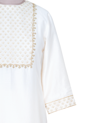 Cream Gold Kasab and Kardana Chanderi and Jacquard Chanderi readymade Suit set 4