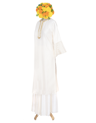 Cream Gold Kardana Chanderi readymade kurta set 2