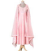 Onion Pink Multi- colour Resham and Kasab Chanderi readymade Anarkali suit