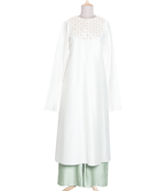 Ivory Resham and Kasab Chanderi readymade kurta set