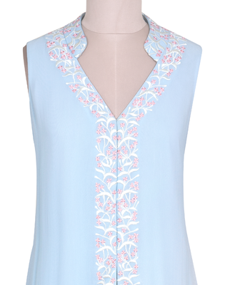 Powder Blue Resham Georgette readymade Kurta set 4