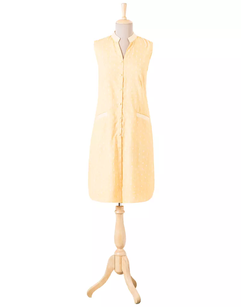 Yellow Plain Cotton readymade Tunic