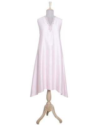 Blush Pink Plain Chanderi readymade Tunic 1