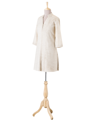 Beige Plain Cotton readymade Tunic 2