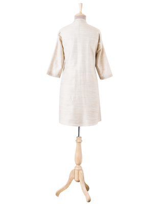 Beige Plain Cotton readymade Tunic 3