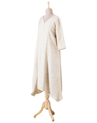 Beige Plain Cotton readymade Tunic 2