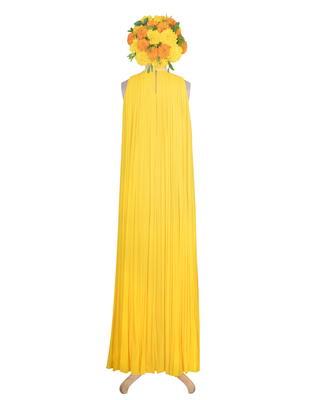 Turmeric  Resham and Kasab  Georgette readymade Gown 3