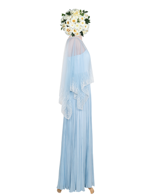 Denim Blue  Kardana   Net readymade Gown 2