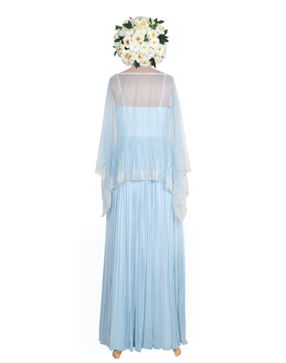 Denim Blue  Kardana   Net readymade Gown 3