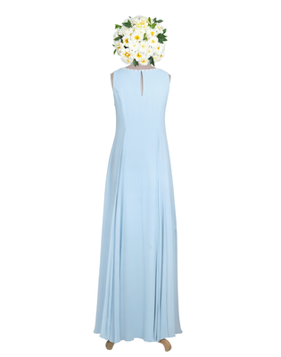 blue Resham and Kardana  Polyester Georgette Gown 3