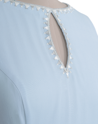 blue Resham and Kardana  Polyester Georgette Gown 4