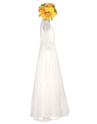 Cream  Polyester Gown 2