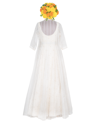 Cream  Polyester Gown 3