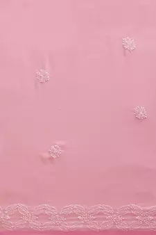 Ada Hand Embroidered Pink Georgette Saree With Blouse - A204743