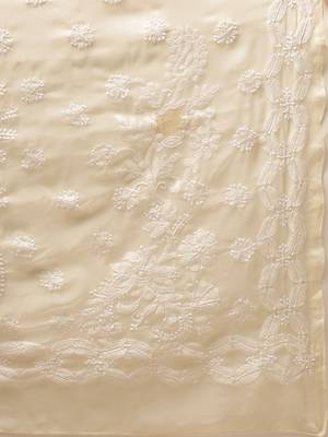 Hand Crafted Beige Georgette Lucknowi Chikankari Indian Women Saree With Blouse 4