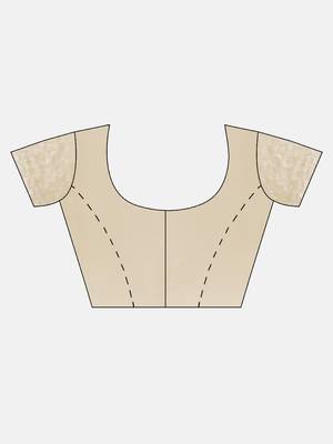Hand Crafted Beige Georgette Lucknowi Chikankari Indian Women Saree With Blouse 5