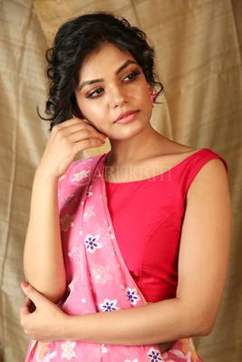Light pink hand woven blended cotton saree  4