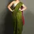 Green plain blended cotton saree with blouse