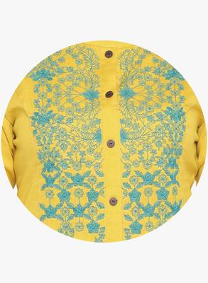 Yellow embroidered cotton embroidered-kurtis 5
