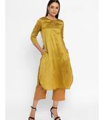 Yellow Silk Blend Flare Kurta pant