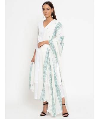 Mul Green Printed Dupatta 1