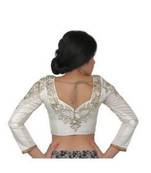 Offwhite dupion silk long sleeves blouse