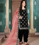 Black embroidered art silk salwar