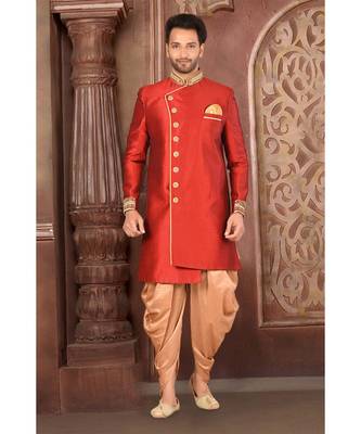 red embroidered Silk indo western dresses 1