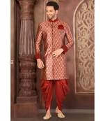 red embroidered banarasi indo western dresses