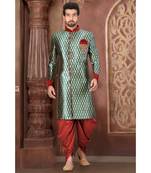 green embroidered banarasi indo western dresses