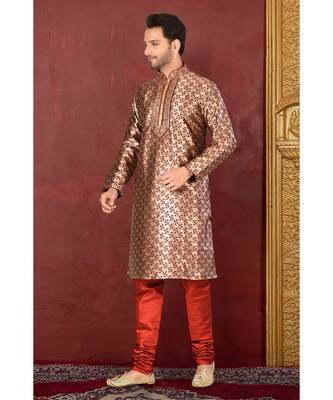 maroon embroidered banarasi kurta pajama 2