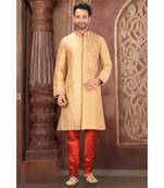 yellow embroidered Silk kurta pajama