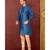 blue embroidered Silk kurta pajama
