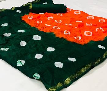 Orange woven cotton silk saree with blouse 1