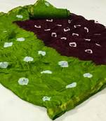 Maroon woven cotton silk saree with blouse