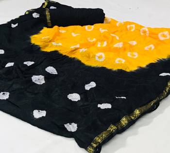 Yellow woven cotton silk saree with blouse 1