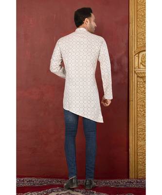 white embroidered Cotton men kurtas 3