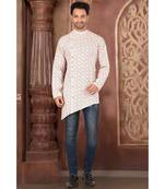 white embroidered Cotton men kurtas