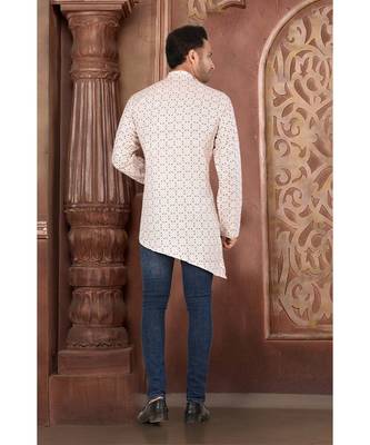 white embroidered Cotton men kurtas 3