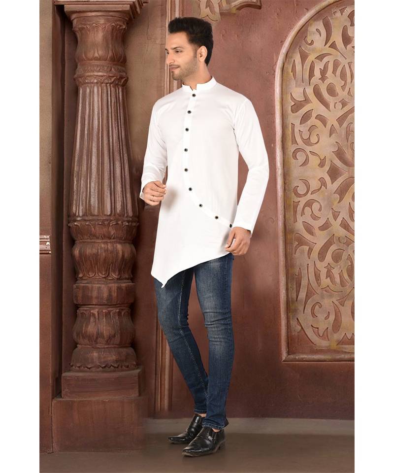 white embroidered Cotton men kurtas Hemant Kumar Bhatter 3322034