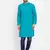 Turquoise plain pure linen men-kurtas