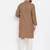 Beige woven pure cotton men-kurtas