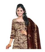 Beige printed crepe salwar