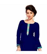 Blue printed crepe salwar